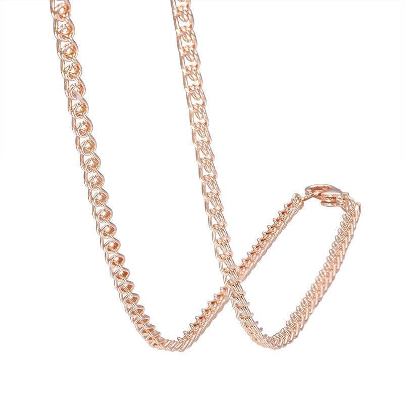 Rose Gold Snail Necklace 585 Chain 3mm 5mm Wide Women Men Jewelry