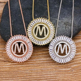 A-Z Initials 3 Colors CZ Letter Pendant Necklaces For Women
