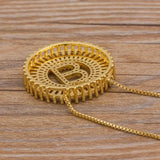 A-Z Initials 3 Colors CZ Letter Pendant Necklaces For Women