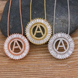 A-Z Initials 3 Colors CZ Letter Pendant Necklaces For Women