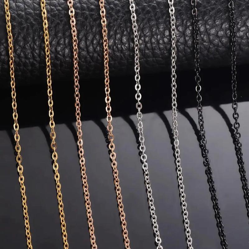 10pcs Stainless Steel Chain Necklace Gold/Steel/Black 1.5/2/2.5/3mm