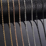 10pcs Stainless Steel Chain Necklace Gold/Steel/Black 1.5/2/2.5/3mm