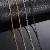 10pcs Stainless Steel Chain Necklace Gold/Steel/Black 1.5/2/2.5/3mm