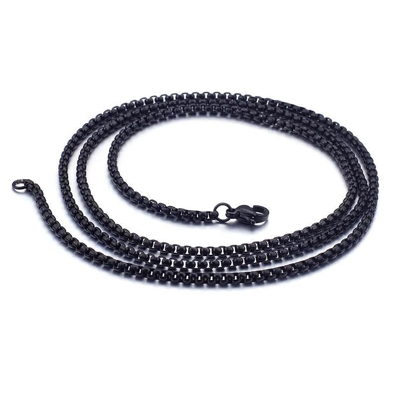 2.5/3mm Round Box Chain Necklace For Men