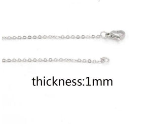 Fnixtar 10Pcs Stainless Steel Cable Chain Necklaces 1mm 1.5mm 2mm Thickness