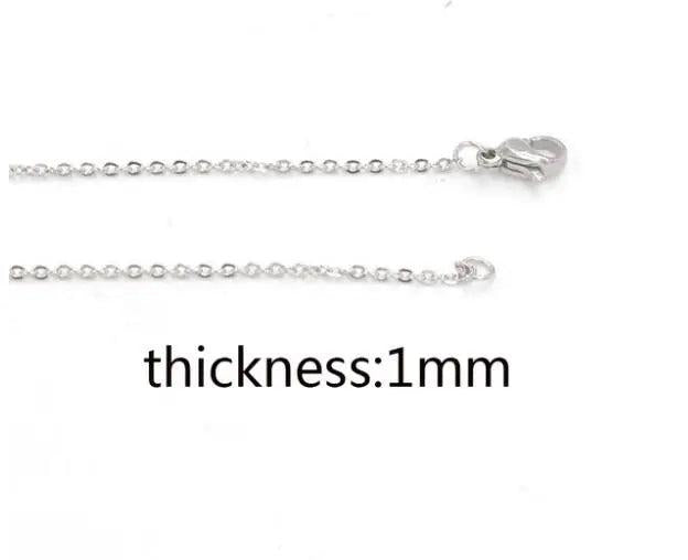Fnixtar 10Pcs Stainless Steel Cable Chain Necklaces 1mm 1.5mm 2mm Thickness