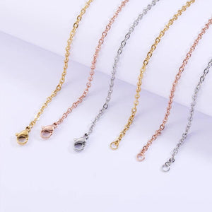 Fnixtar 10Pcs Stainless Steel Cable Chain Necklaces 1mm 1.5mm 2mm Thickness