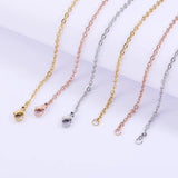 Fnixtar 10Pcs Stainless Steel Cable Chain Necklaces 1mm 1.5mm 2mm Thickness
