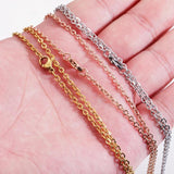 Fnixtar 10Pcs Stainless Steel Cable Chain Necklaces 1mm 1.5mm 2mm Thickness