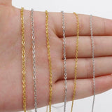 Fnixtar 10Pcs Stainless Steel Cable Chain Necklaces 1mm 1.5mm 2mm Thickness