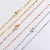 Fnixtar 10Pcs Stainless Steel Cable Chain Necklaces 1mm 1.5mm 2mm Thickness
