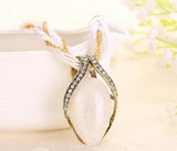 Vintage Teardrop Resin Choker Necklace Rhinestones Pendant XL016