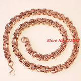 Rose Stainless Steel Chain Necklace Byzantine Style Jewelry