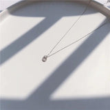 925 Silver Necklace Geometric Double Circle Pendant