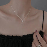 925 Silver Necklace Geometric Double Circle Pendant