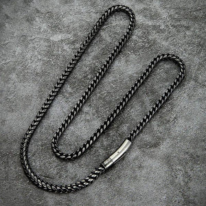 Vintage Stainless Steel 5mm Wide Cuban Chain Necklace