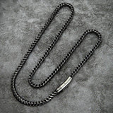 Vintage Stainless Steel 5mm Wide Cuban Chain Necklace