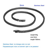 Vintage Stainless Steel 5mm Wide Cuban Chain Necklace