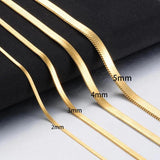 3mm Stainless Steel Flat Necklace Filmy Snake Chain Men Gift Jewelry
