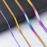 3mm Stainless Steel Flat Necklace Filmy Snake Chain Men Gift Jewelry