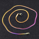 3mm Stainless Steel Flat Necklace Filmy Snake Chain Men Gift Jewelry