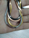 3mm Stainless Steel Flat Necklace Filmy Snake Chain Men Gift Jewelry