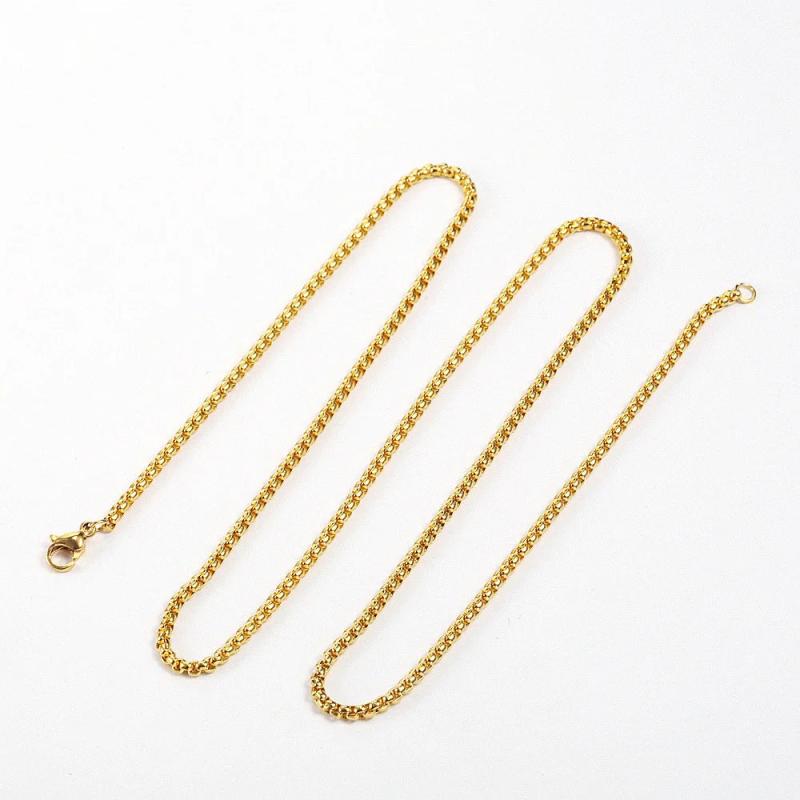 Stainless Steel Necklace Rope Chain for Women Men Box Choker DIY Pendant Jewelry