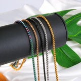 Stainless Steel Necklace Rope Chain for Women Men Box Choker DIY Pendant Jewelry