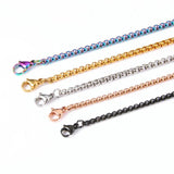 Stainless Steel Necklace Rope Chain for Women Men Box Choker DIY Pendant Jewelry