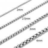 Stainless Steel Necklace Rope Chain for Women Men Box Choker DIY Pendant Jewelry
