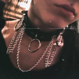 Harajuku Chocker Sexy Heart Lock Key Rivets Goth Punk Chokers