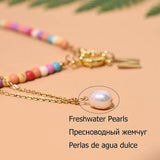 Colorful Initial Chokers Necklace for Women Plated Stainless Steel Chain