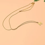 Colorful Initial Chokers Necklace for Women Plated Stainless Steel Chain