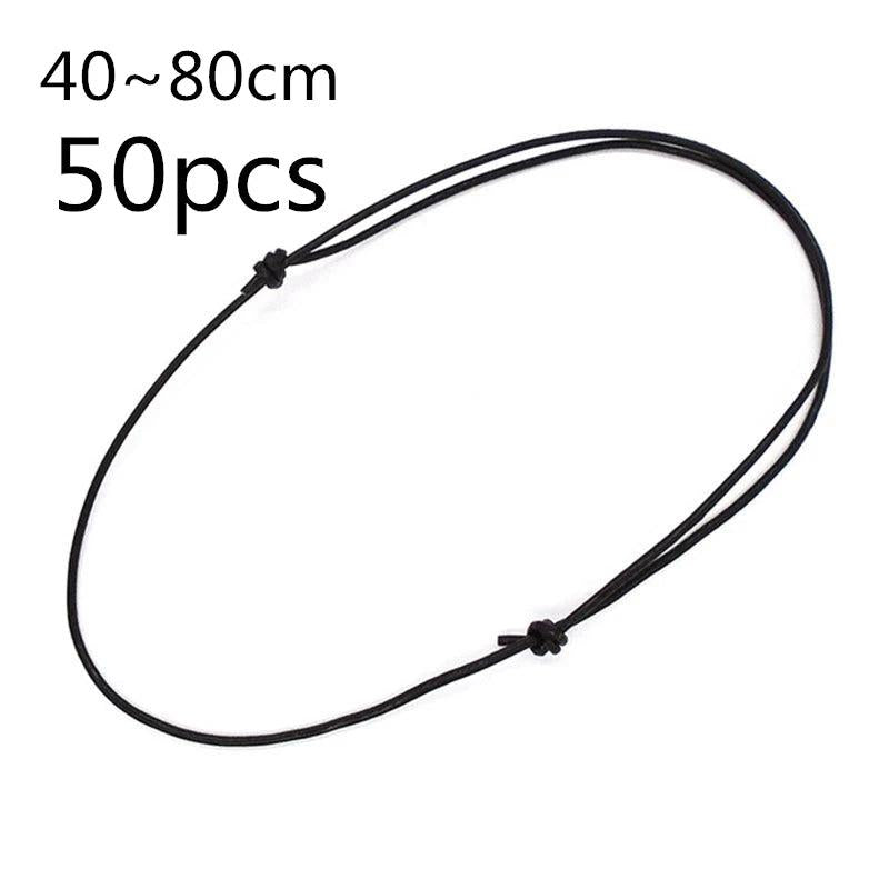 50pcs Adjustable Choker Necklace Wax Leather Knot Sliding Cord