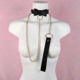 PU Leather Choker Necklace Bell Pendant Harajuku Women Jewelry