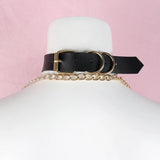 PU Leather Choker Necklace Bell Pendant Harajuku Women Jewelry