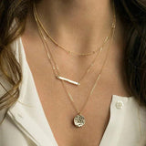 eManco Layered Chains Long Necklace Women Link Chain Necklace Pendant