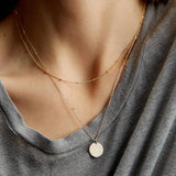 eManco Layered Chains Long Necklace Women Link Chain Necklace Pendant