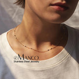 eManco Layered Chains Long Necklace Women Link Chain Necklace Pendant