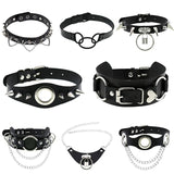 Initial Necklace PU Leather Choker for Women Men
