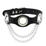 Initial Necklace PU Leather Choker for Women Men