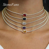 Stonefans Rhinestone Star Necklace Choker Multicolor Crystal Collar