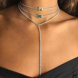 Stonefans Rhinestone Star Necklace Choker Multicolor Crystal Collar