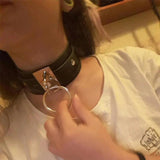 Harajuku Oversized Choker Sexy Pu Leather Women Collar Bondage