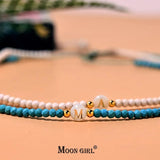 Faceted Stone Initial Choker Stainless Steel Necklace for Women