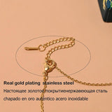 Faceted Stone Initial Choker Stainless Steel Necklace for Women
