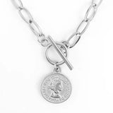 WOMEN Long CHOKER NECKLACE Lucky Pole Star Toggle PENDANT NECKLACE
