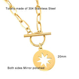 WOMEN Long CHOKER NECKLACE Lucky Pole Star Toggle PENDANT NECKLACE
