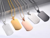 3 Pcs High Stainless Steel ID Dog Tags Necklace Pendant Jewelry
