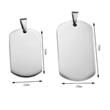 3 Pcs High Stainless Steel ID Dog Tags Necklace Pendant Jewelry